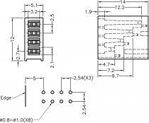 Objímka diody LED polyamid úhlová černá UL94V-2 Poč.diod: 4
