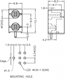Objímka diody LED 3mm polyamid úhlová černá UL94V-2 H: 12,1mm