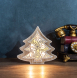 LED vánoční stromek, dřevěný dekor, 6LED, teplá bílá, 2x AAA