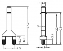 Světlovod pro LED kulatý Ø: 3mm s upevněním do PCB UL94V-2