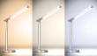 LED stolní lampička, 7W, stmívatelná, změna chromatičnosti, stříbrná barva