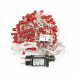 LED vánoční řetěz – ježek, 2,4m, venkovní, červená, časovač