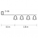 LED vánoční girlanda – stromky 3D, 2× AA, teplá b., časovač