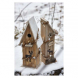 LED vánoční domek dřevěný, 33cm, 2× AA, teplá bílá, časovač