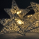 LED řetěz vánoční hvězdy bílé proplétané, 10LED, 1m, 2x AA, IP20 