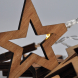 LED řetěz vánoční hvězdy dřevěné, 10LED řetěz, 1m, 2xAA, IP20