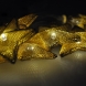 LED řetěz vánoční hvězdy zlaté, 10LED řetěz, 1m, zlatá barva, 2x AA, IP20 