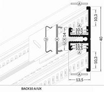 Profil pro moduly LED černá L: 1m hliník přisazené,T