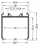 Profil pro moduly LED přisazené bílá L: 1m hliník