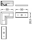 Spojka 90° bílá hliník Určení: CORNER14