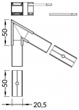 Spojka 60° černá hliník,polykarbonát LINEA20
