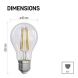 LED žárovka Filament A60 8,5W E27 teplá bílá, stmívatelná