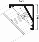 Profil pro moduly LED mléčná úhlové černá L: 1m hliník 30/60°