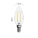 LED žárovka Filament Candle 2W E14 teplá bílá
