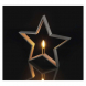 Svícen na žárovku E14 dřevěný šedý, hvězda, 48cm, vnitřní