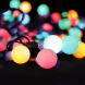 LED 2v1 venkovní vánoční řetěz, koule, dálkový ovladač, 200LED, RGB+bílá, 20m+5m, 8 funkcí, IP44