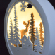 LED dekorace závěsná, les a jelen, bílá a hnědá, 2x AAA