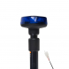 LED maják, 12–24 V, 9 x 3 W modrý s teleskopickou tyčí na motocykl