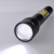 LED kovová svítlna 3W + COB, 150 + 120lm, 2x AA, černá