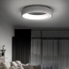 LED stropní světlo kulaté Treviso, 48W, 2880lm, stmívatelné, dálkové ovládání, šedá