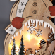  dřevěný sněhulák, 4x LED, 2x AA