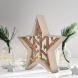  LED vánoční hvězda, přírodní dřevo 2 x AA , teplá bílá