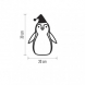 LED vánoční tučňák dřevěný, 30cm, 2× AAA, teplá bílá, čas.