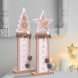 Vánoční LED dřevěná dekorace, stromek, 2x AA