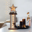Vánoční LED dřevěná dekorace, hvězda, 2x AA