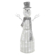 LED vánoční sněhulák ratanový, 124 cm, vnitřní, studená bílá, časovač