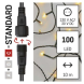 Standard LED spojovací vánoční řetěz, 10 m, venkovní i vnitřní, teplá bílá, časovač