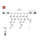 Standard LED spojovací vánoční řetěz – rampouchy, 2,5 m, venkovní, studená bílá, časovač