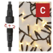 Profi LED spojovací řetěz černý – ježek, 3 m, venkovní i vnitřní, teplá bílá, časovač