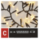 Profi LED spojovací řetěz černý – ježek, 3 m, venkovní i vnitřní, teplá bílá, časovač