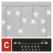 Profi LED spojovací řetěz bílý – rampouchy, 3 m, venkovní, studená bílá, časovač