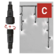 Profi LED spojovací řetěz černý – rampouchy, 3 m, venkovní, studená bílá, časovač