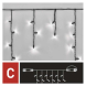 Profi LED spojovací řetěz černý – rampouchy, 3 m, venkovní, studená bílá, časovač