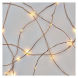 LED vánoční nano řetěz měděný, 4 m, venkovní i vnitřní, teplá bílá, časovač