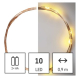 LED vánoční nano řetěz měděný, 0,9 m, 2x AA, vnitřní, teplá bílá, časovač