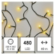 LED vánoční cherry řetěz – kuličky, 48 m, venkovní i vnitřní, teplá bílá, časovač