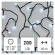 LED vánoční cherry řetěz – kuličky, 20 m, venkovní i vnitřní, studená bílá, programy