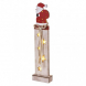 LED dekorace dřevěná – Santa, 46 cm, 2x AA, vnitřní, teplá bílá, časovač