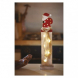 LED dekorace dřevěná – Santa, 46 cm, 2x AA, vnitřní, teplá bílá, časovač