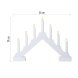 LED svícen dřevěný bílý, 29 cm, 2x AA, vnitřní, teplá bílá, časovač