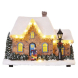 LED vánoční domek, 20,5 cm, 3x AA, vnitřní, teplá bílá