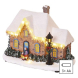 LED vánoční domek, 20,5 cm, 3x AA, vnitřní, teplá bílá