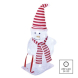 LED vánoční sněhulák s čepicí a šálou, 46 cm, venkovní i vnitřní, studená bílá, časovač