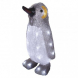 LED dekorace – svítící tučňák, 35 cm, venkovní i vnitřní, studená bílá, časovač