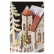 LED dekorace dřevěná – zasněžený kostel, 15 cm, 2x AA, vnitřní, teplá bílá, časovač