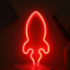 ACA DECOR Neonová lampička - Raketa, červená barva